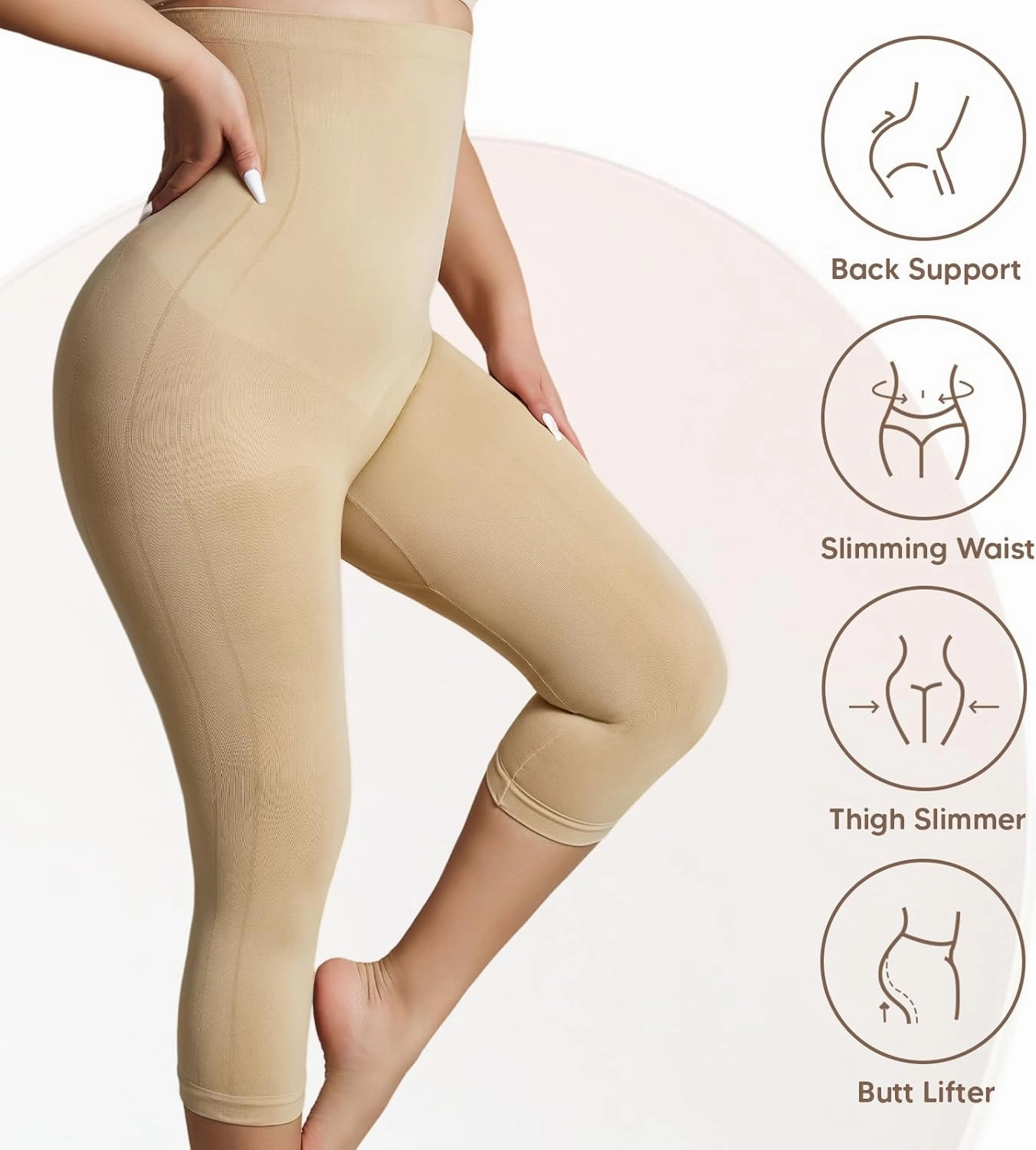Shapewear Leggings for Women Tummy Control High Waisted Seamless Body Shaper Butt Lift Thigh Slimmer
