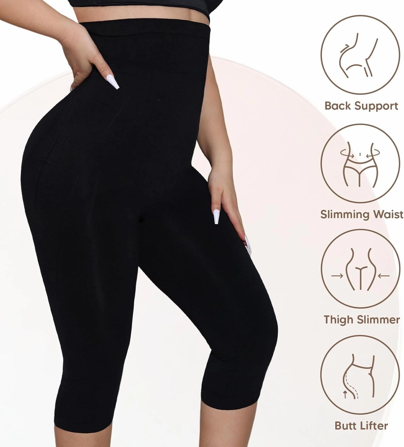 Shapewear Leggings for Women Tummy Control High Waisted Seamless Body Shaper Butt Lift Thigh Slimmer