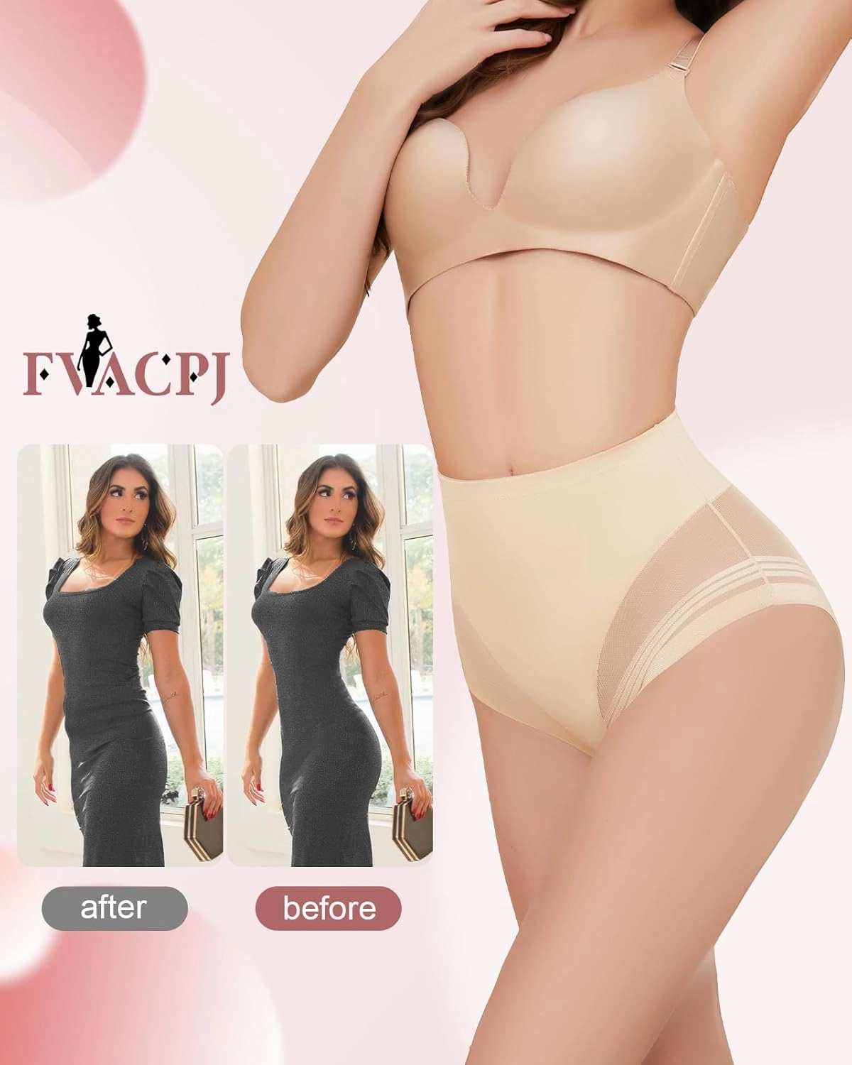 Shapewear Tummy Control Panties - Womens Shaping Underwear Compression Briefs Low Rise Cincher Bodyshaper Girdle Panty
