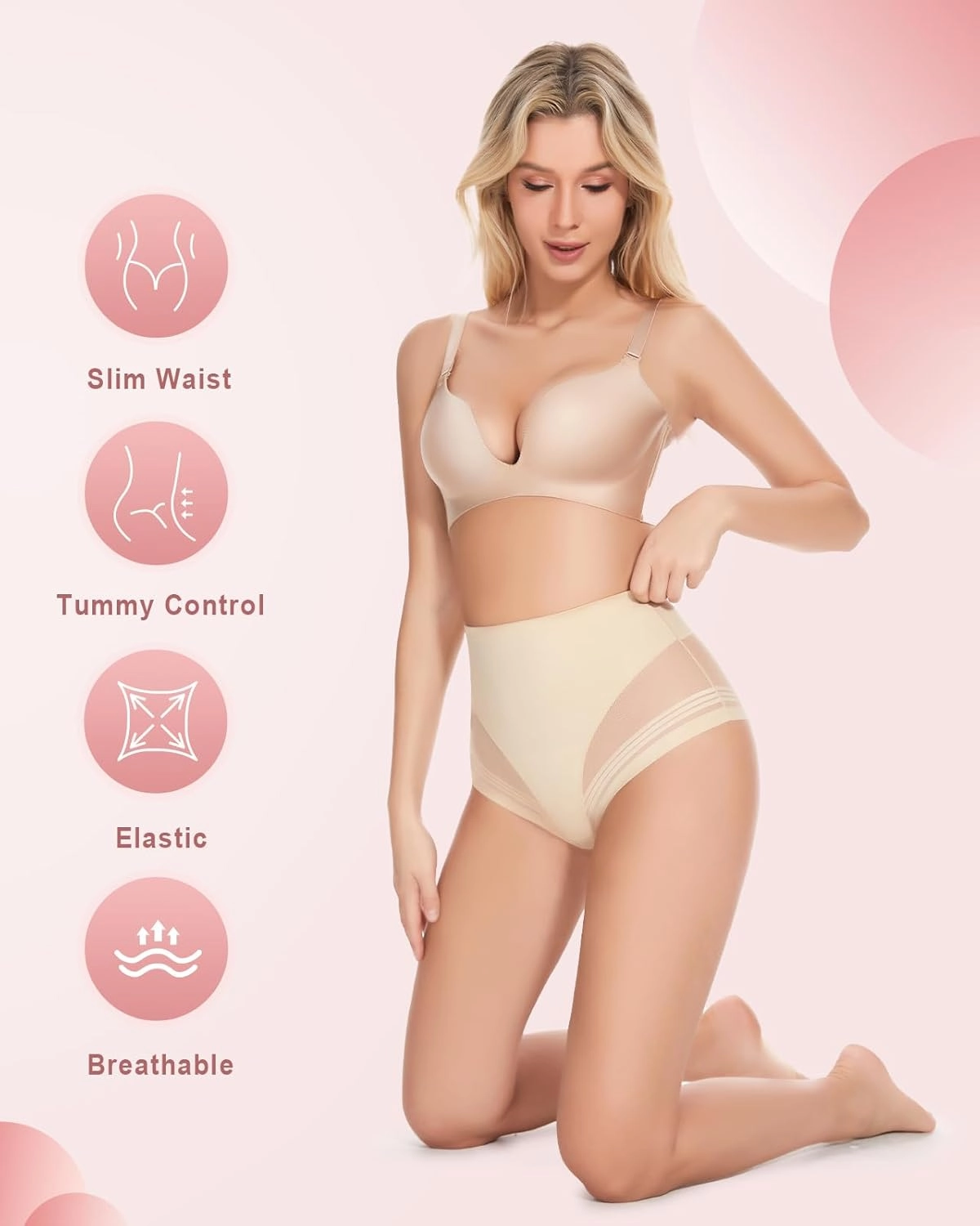 Shapewear Tummy Control Panties - Womens Shaping Underwear Compression Briefs Low Rise Cincher Bodyshaper Girdle Panty