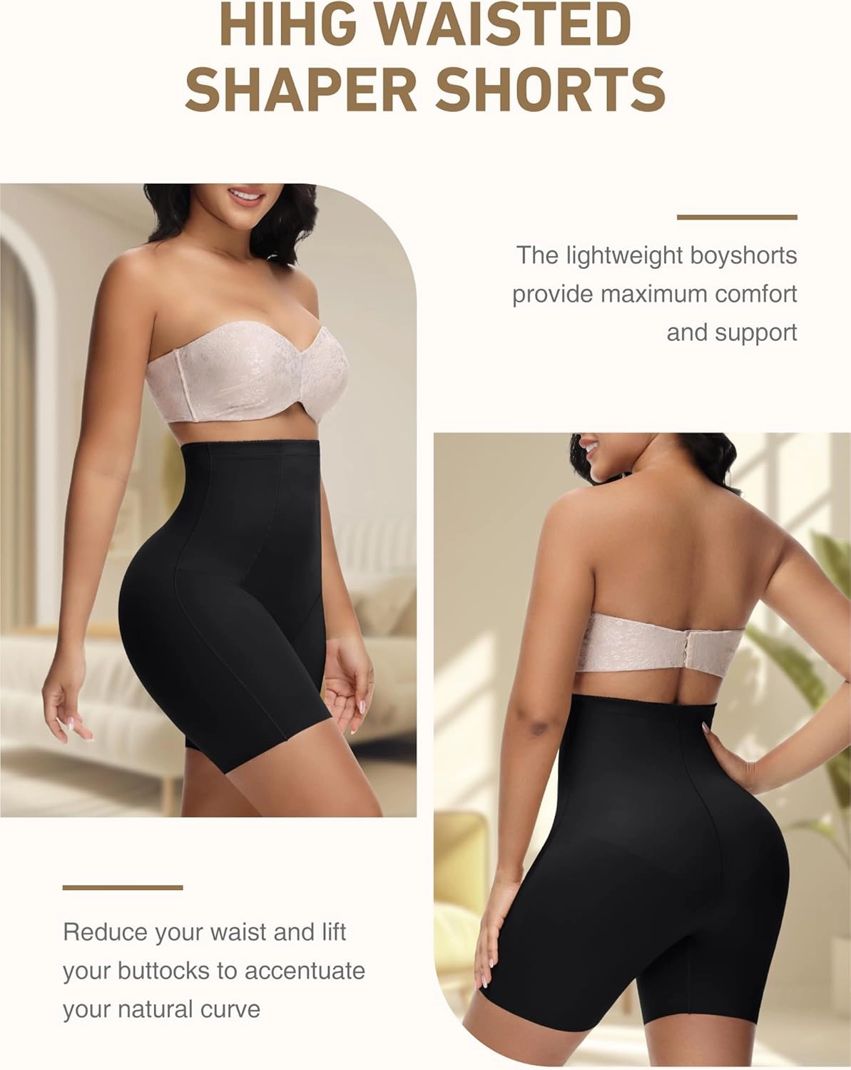 SHAPSHE High Waisted Shapewear Faja Shorts Butt Lifting Panties Thigh Slimmer Shapewear Tummy Control Shorts