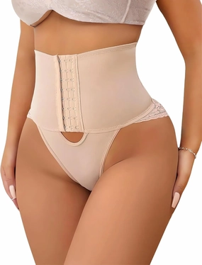 SHAPSHE Waist Trainers for Women Belly Corset Shapewear Shapewear Underwear Butt Lifter Panties Faja Postparto Tummy Control Thongs for Women Lingerie Beige