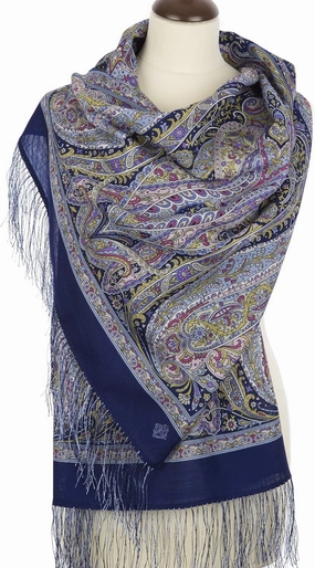 Shawl Pashmina Scarf Wrap №106 Wool/Silk Fringes 59×23.6'' 12 colors