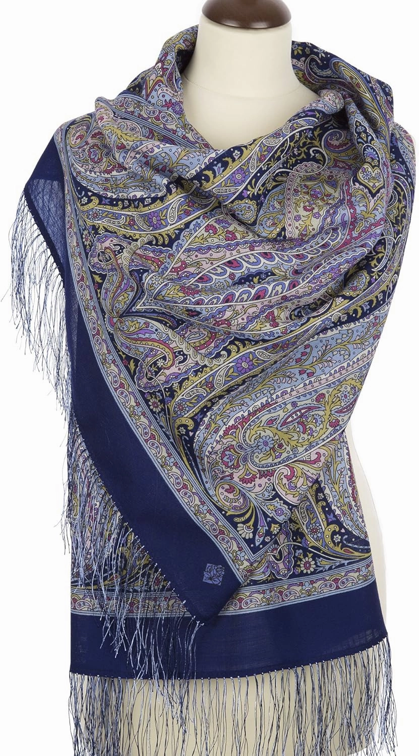 Shawl Pashmina Scarf Wrap №106 Wool/Silk Fringes 59×23.6'' 12 colors