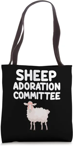 Sheep Adoration Committee Fluffy Woolly Cute Farm Animals Tote Bag