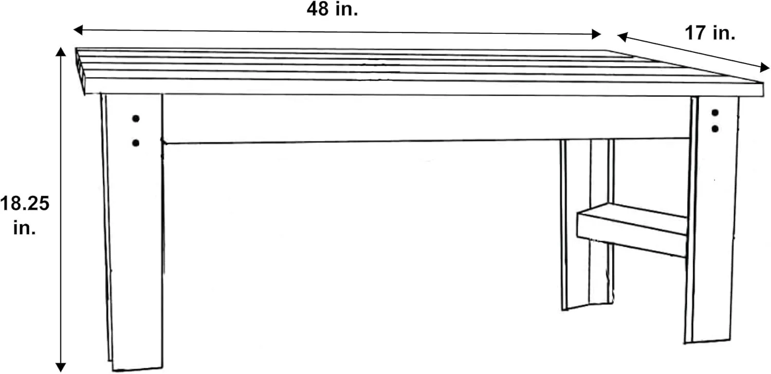 Shine Company Outdoor Wooden Backless Patio Garden Bench, 4 Ft, Eggshell White