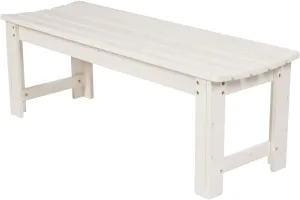 Shine Company Outdoor Wooden Backless Patio Garden Bench, 4 Ft, Eggshell White