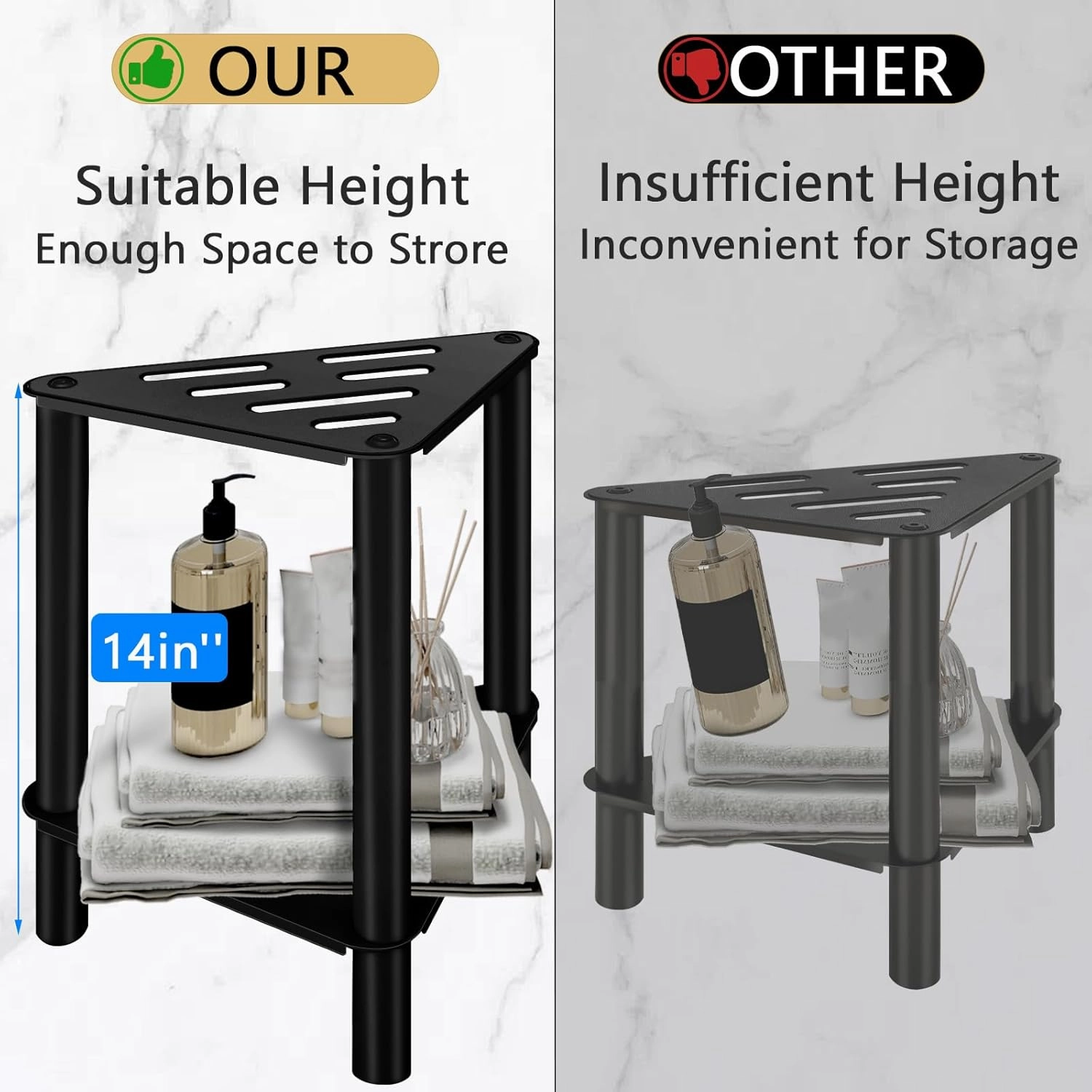 Shower Foot Rest, Shower Stool for Inside Shower, Stainless Steel Waterproof Shower Stool for Shaving Legs - Corner Bathroom Bench Seat with Storage Shelf for Small Shower Spaces
