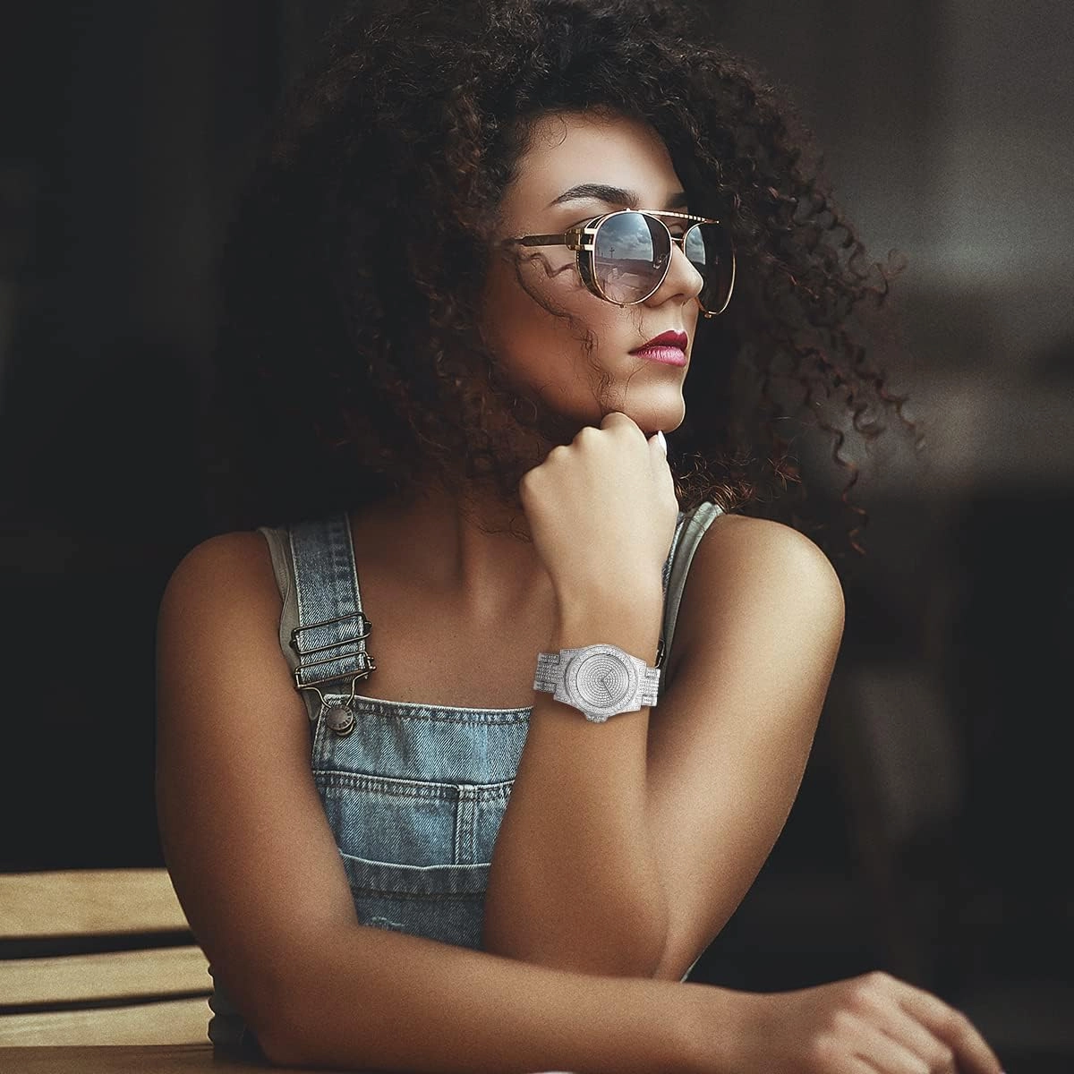 SIBOSUN Watches for Women Women's Wrist Watches Bracelet Fashion Bangle Womens Watch/Iced Out Watch Diamond Watches for Men Luxury Mens/Womens Watches Unisex Crystal Stainless Steel Bling Men