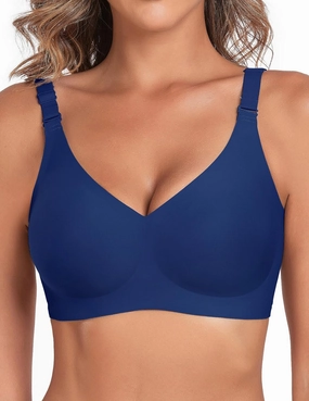 Silky Bras for Women No Underwire V Neck Bralettes for Women Cloud Feel Everyday T Shirt Bra with Extender