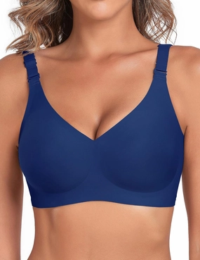 Silky Bras for Women No Underwire V Neck Bralettes for Women Cloud Feel Everyday T Shirt Bra with Extender