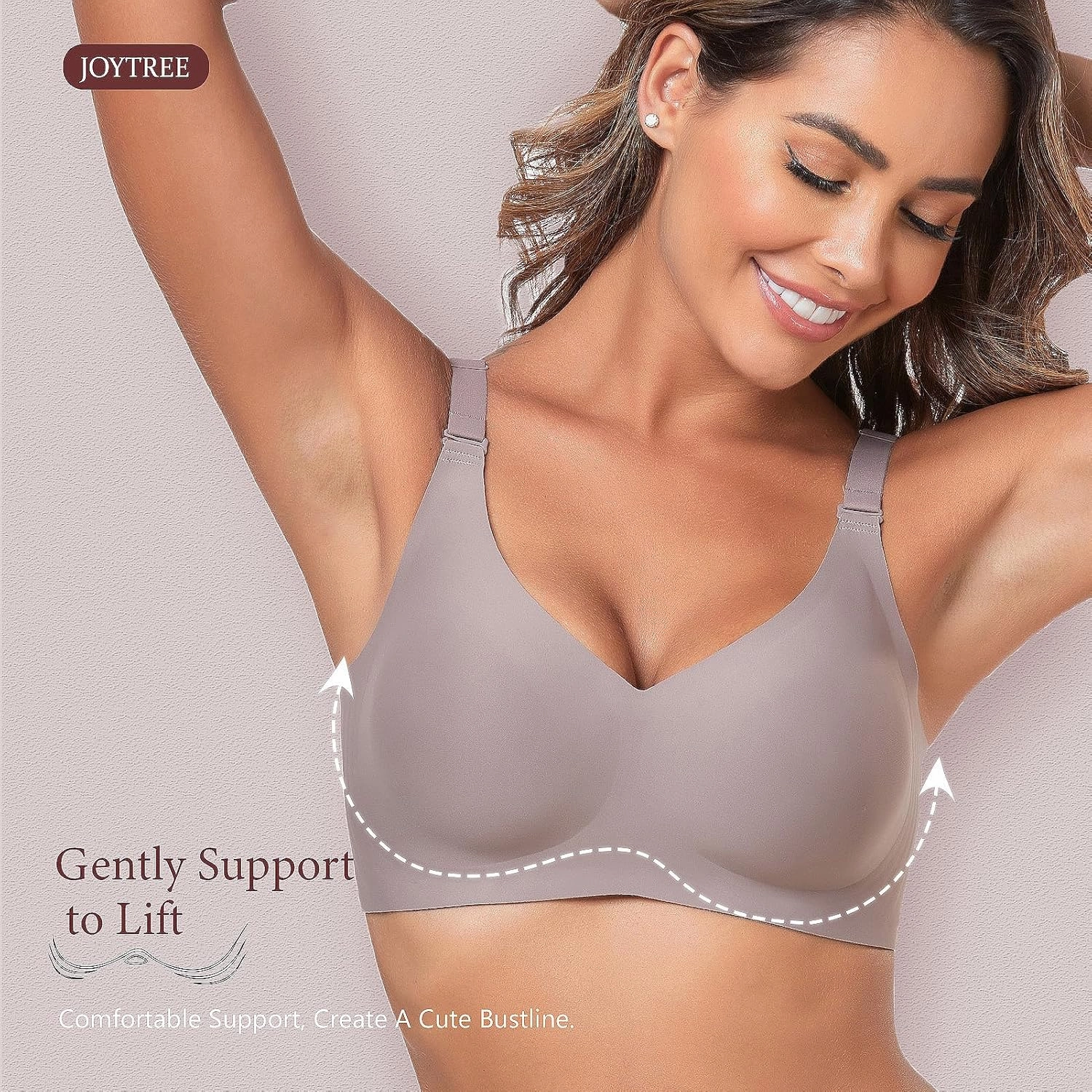 Silky Bras for Women No Underwire V Neck Bralettes for Women Cloud Feel Everyday T Shirt Bra with Extender