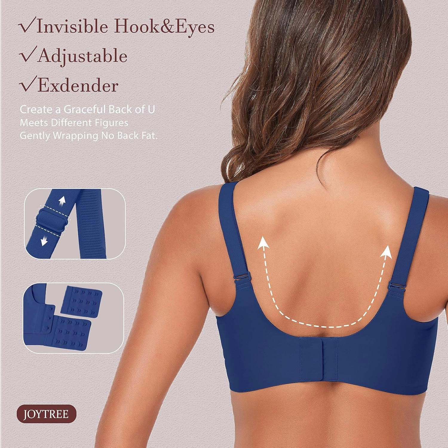 Silky Bras for Women No Underwire V Neck Bralettes for Women Cloud Feel Everyday T Shirt Bra with Extender