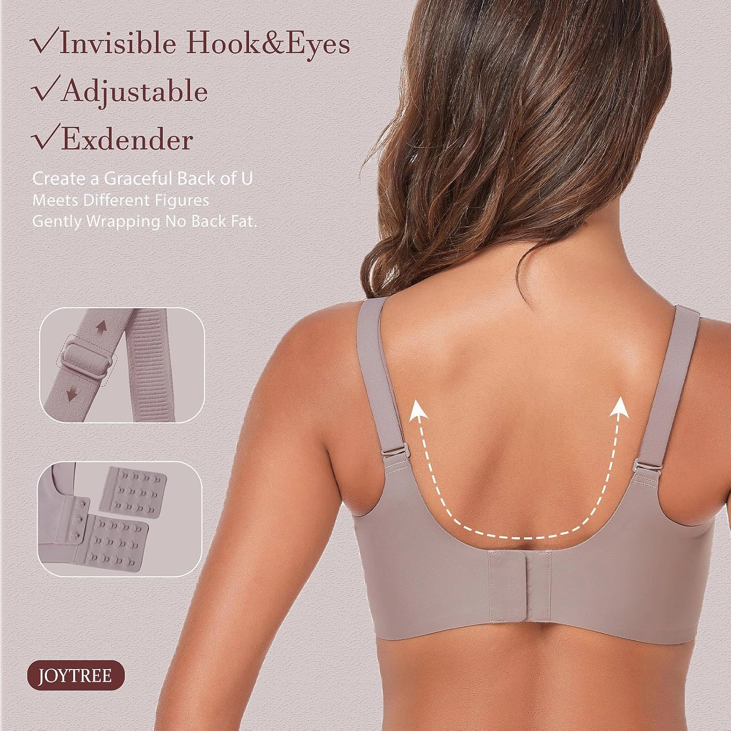 Silky Bras for Women No Underwire V Neck Bralettes for Women Cloud Feel Everyday T Shirt Bra with Extender