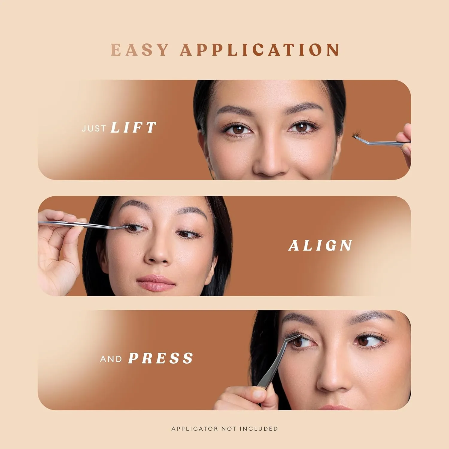 Silly George Pop-On Lashes - DIY 1-Step Pre-Glued Faux Eyelash Clusters, Natural Look Extensions, Brown - Bloom, 5-7 Pair Set, Pack of 60 Clusters
