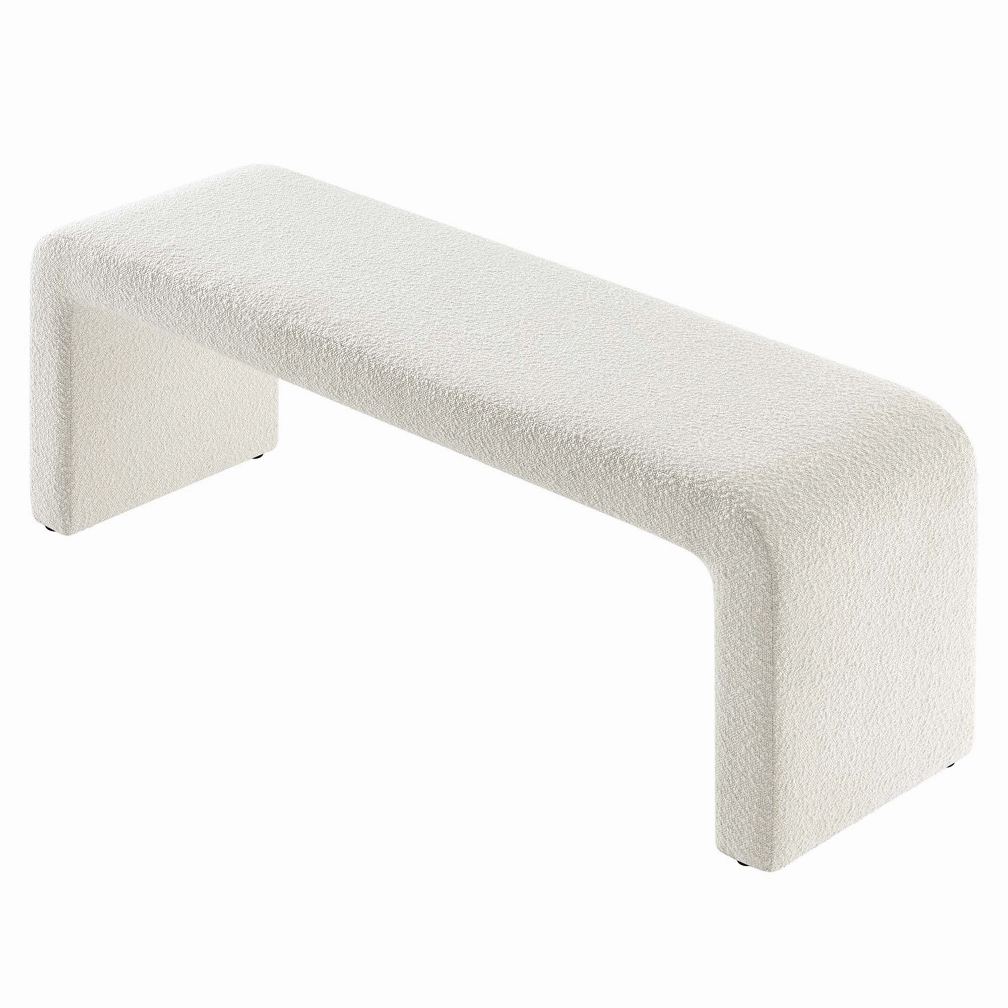 Simba Boucle Fabric Waterfall Long Bench