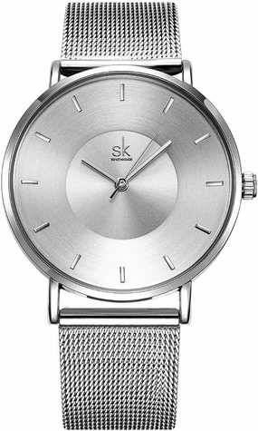 Simple Watches Analog Mesh Watches for Women Stainless Steel Band reloj de Mujer Gift for Anniversary