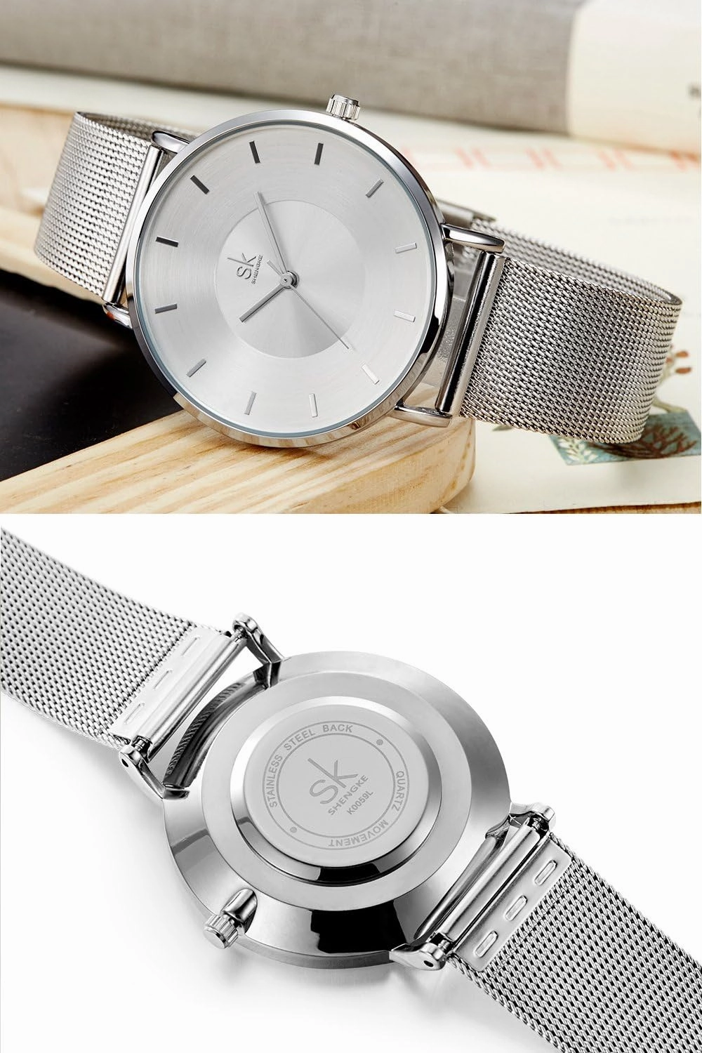 Simple Watches Analog Mesh Watches for Women Stainless Steel Band reloj de Mujer Gift for Anniversary