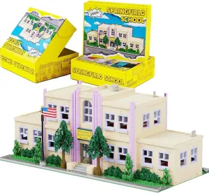Simpsans Springfiald Elementary School Building Blocks - Moc American SCA Two-Story Architecture with Figures,Modular City House Building Sets - 3500 Pieces - for Adults,Hobbyist,Collector