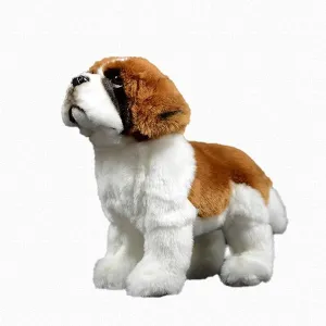 Simulation Saint Bernard Stuffed Animals, Saint Bernard Plush Toy, 10" Long Kids Dog Plush Toy Gift Bedroom Decor…
