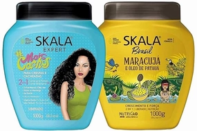 SKALA Hair Care Set Expert Mais Cachos 2 in 1 Conditioning Treatment Cream Brasil Passion Fruit & Pataua Oil - Nourish, Strengthen, and Transform Your Hair - Each Bottle 1000g 1kg - 35.27 Oz