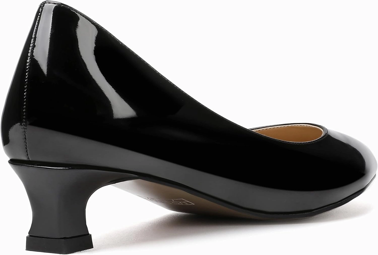 SKYSTERRY Women's Pointed Toe Patent Leather Dress Office Slip On Kitten Spool Low Heel Pumps Shoes 1.5 Inch
