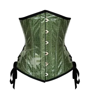 Slimming Green Crocodile Skin Textured Faux Leather Underbust Waist Trainer Corset - Sculpt Your Curves (36" (For 40-41 inch Natural Waist))