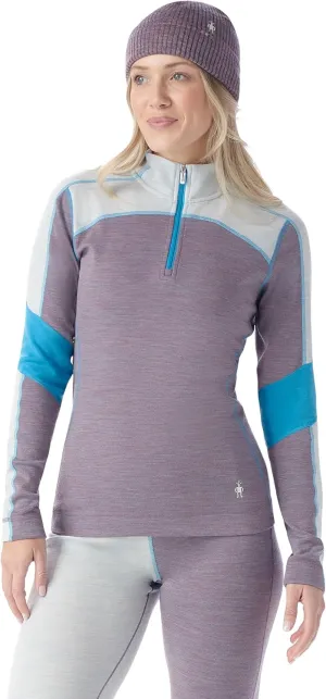 Smartwool Women's Classic Thermal Merino Base Layer Colorblock 1/4 Zip