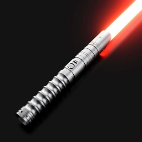 Smooth Swing Lightsaber Metal Hill FX Dueling Motion Control Heavy-Duty Light Saber with 4 Sounds Fonts and 16 RGB Infinite Color Changing (Silver Handle)