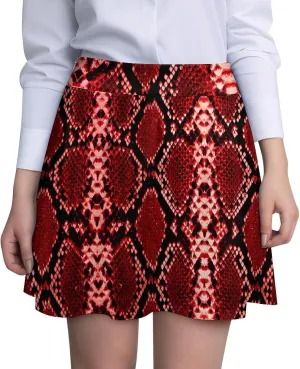 Snake Skin Pattern Red Short Skirts Women Sexy Golf Skirt High Waist Above Knee Gym Minishort Summer Casual Bottoms