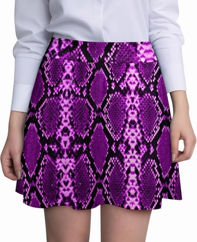Snake Skin Pattern Red Short Skirts Women Sexy Golf Skirt High Waist Above Knee Gym Minishort Summer Casual Bottoms