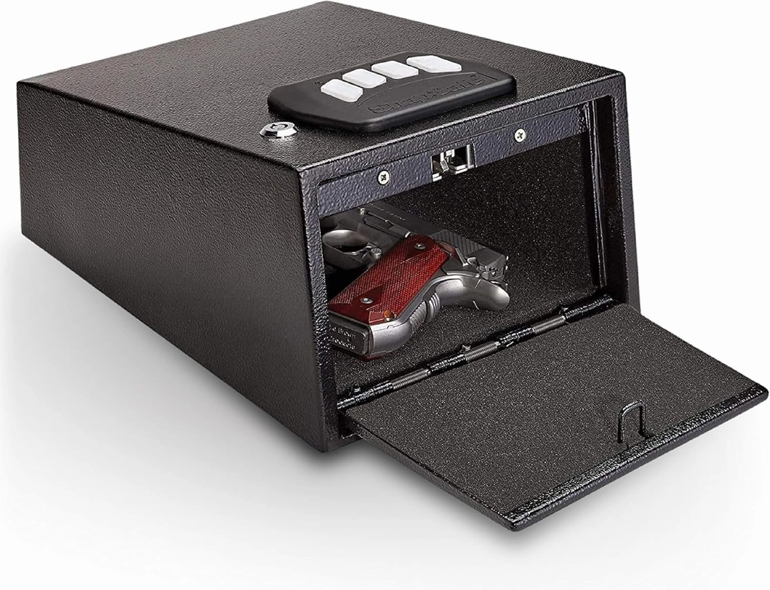 SnapSafe Gun Vault Keypad Handgun Safe for Pistol & Valuables 4-6 Keypad Entry with Backup Key Black, Measures 12H x 8.1W x 5.25D Inches Item 75433