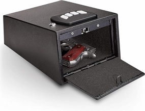 SnapSafe Gun Vault Keypad Handgun Safe for Pistol & Valuables 4-6 Keypad Entry with Backup Key Black, Measures 12H x 8.1W x 5.25D Inches Item 75433