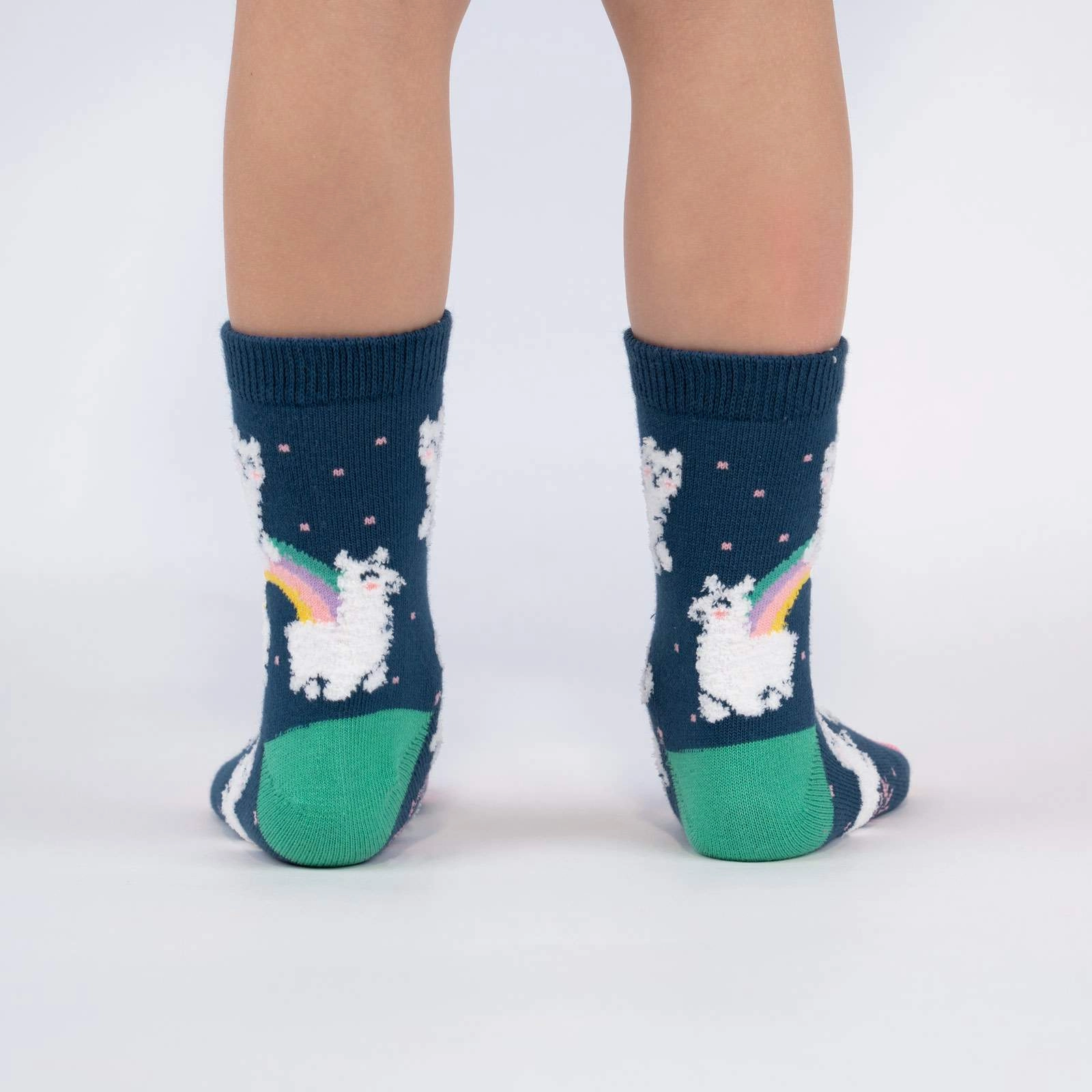 Sock it to Me Llam-where Over the Rainbow Youth Crew Socks