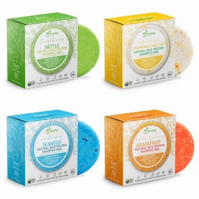 Solid Rice Protein Water Shampoo Bar With Conditioner Effect Hair Soap – Shampoo Bars For Hair With All Natural Plant Based Essential Oils And Zero Waste Packaging | Refreshing Bundle 4 Pack