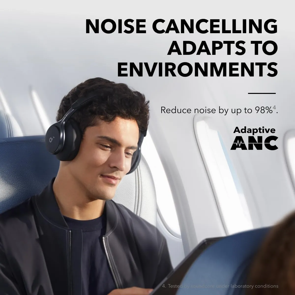 Soundcore by Anker, Space One, Active Noise Cancelling Headphones, 2X Stronger Voice Reduction, 40H ANC Playtime, App Control, LDAC Hi-Res Wireless Audio, Comfortable Fit, Clear Calls, Bluetooth 5.3