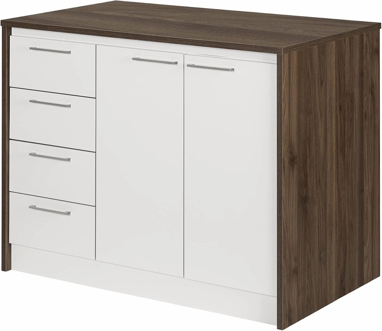 South Shore Kitchen Island, Natural Walnut and White