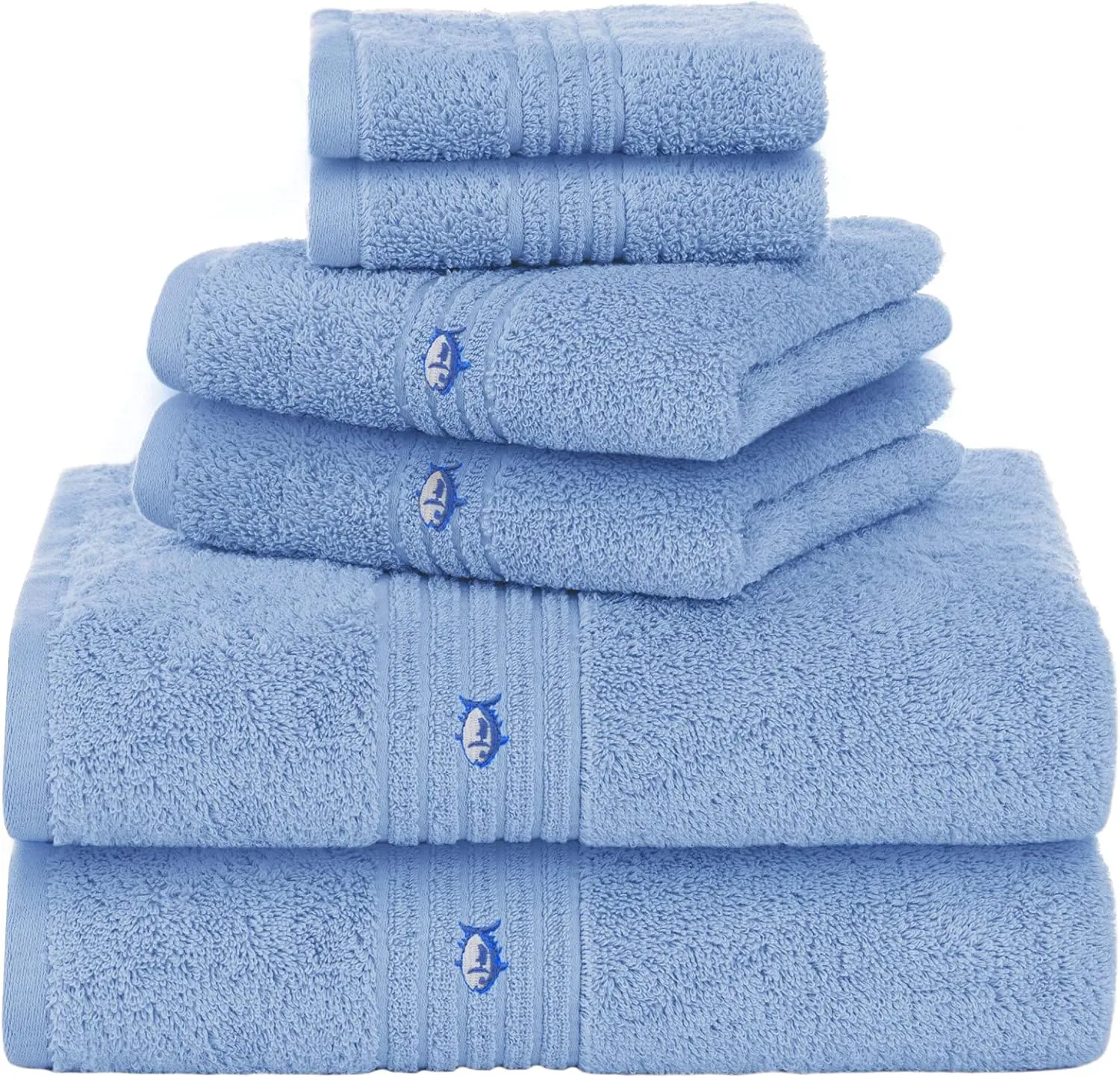 Southern Tide Performance 5.0 Cotton Bath Towel Collection (Colors Vary), 6-Piece, Blue