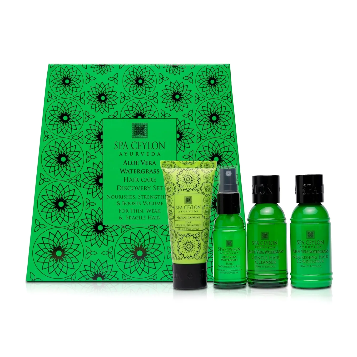 SPA CEYLON Aloe Vera Watergrass Hair Care Discovery Set | Thin, Weak & Fragile Hair Solution Shampoo & Conditioner | Hair Oil | Nourish, Strengthen & Boost Hair Volume