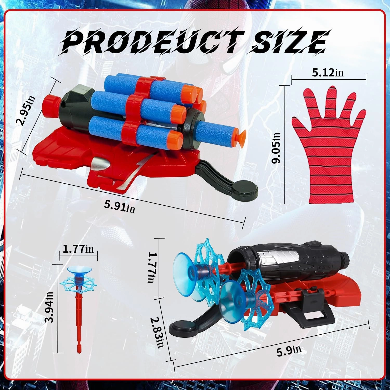 Spider Web Gloves Shooters Costume Toy for Kids Girl Boys Cosplay Launcher Action Figure