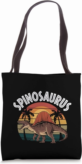 Spinosaurus Dinosaur Prehistoric Fossil Paleontology Retro Tote Bag