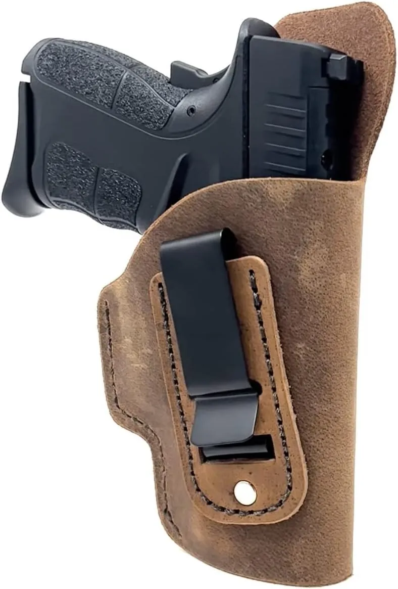Springfield Armory XDS 3.3 Holster- IWB Leather Holster - Concealed Carry Holster - Natural Water Buffalo Hide - Soft Sided Leather Inside The Waistband (IWB) Concealed Carry Holster- IWB Holster