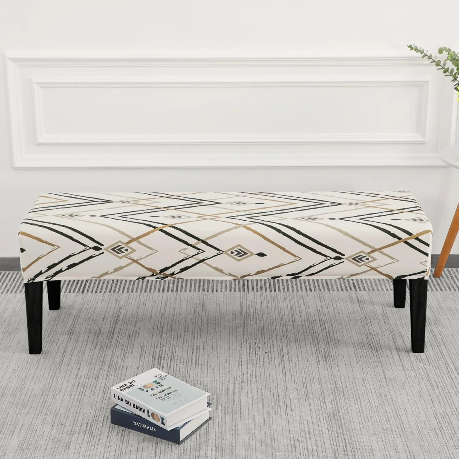 SPRINGRICO Stretch Dining Bench Cover, Removable Bench Slipcover Washable Bench Seat Protector Rectangle Bench Cover for Dining Room, Living Room, Bedroom, Kitchen (Lucid Calm)