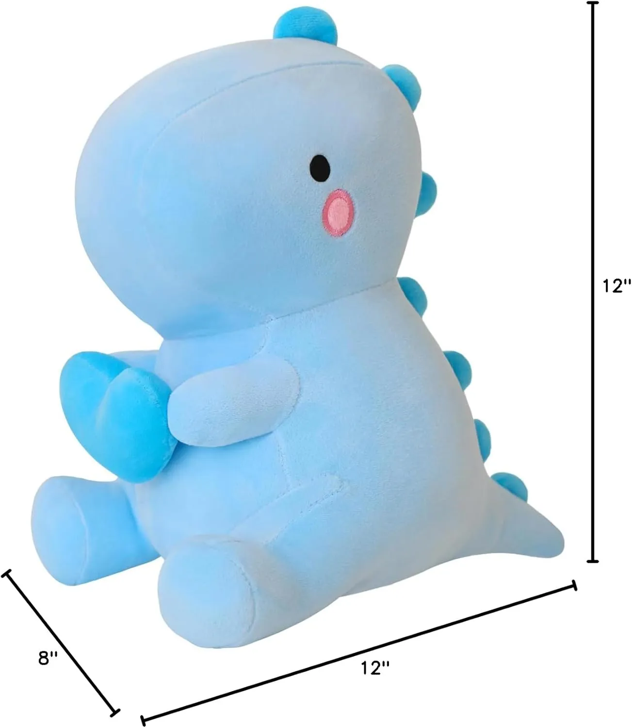 SQEQE Dinosaur Stuffed Animal, Loving Soft Dino Plush Toys with Holding Heart for Valentine Day, Sweet Romantic Anniversary Birthday Gift for Her Girls Boys Girlfriend(Blue,12 inch)