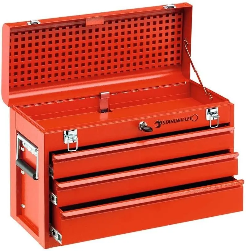 Stahlwille 81091003 13216/3 Three Drawer Tool Box, Removable Drawers, Extra Compartment, Fully Extendible Rails, L 513mm, B 228mm, H 360mm, Made in Germany