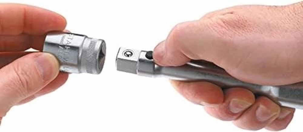 Stahlwille 11011002 QuickRelease Extension No. 405QR, 1/4" Square Drive, Size 4, with QuickRelease Safety Lock, Chrome Plated Finish, Length 102mm, Made in Germany