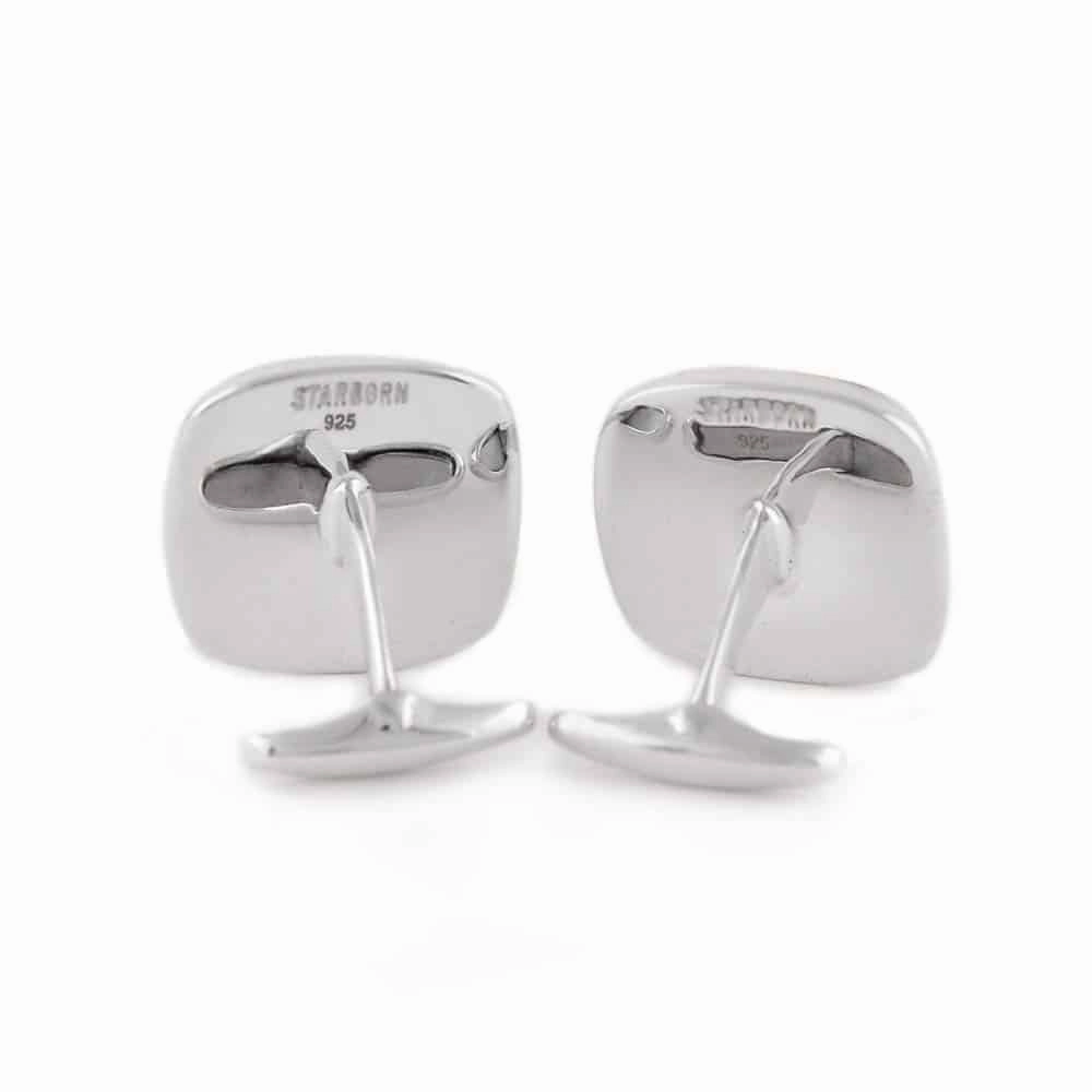 Starborn Sterling Silver Agatized Fossil Dinosaur Bone Cuff Links