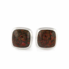 Starborn Sterling Silver Agatized Fossil Dinosaur Bone Cuff Links