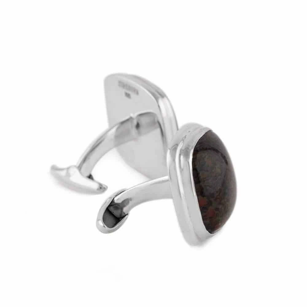 Starborn Sterling Silver Agatized Fossil Dinosaur Bone Cuff Links