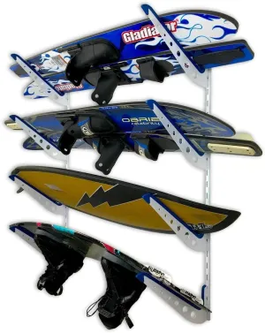 StoreYourBoard Adjustable Water Ski Wall Storage Rack, Holds 4 Sets of Skis, Garage Home Boathouse Organizer